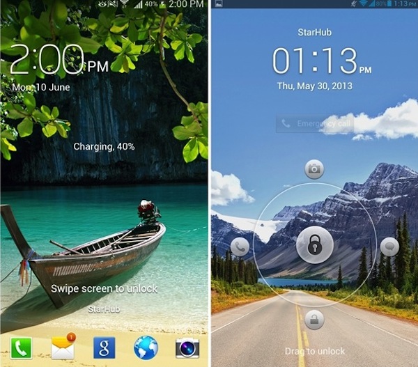 s Một vài màn hình khoá của Samsung