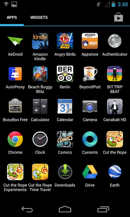ss Màn hình ứng dụng của Android mặc định
