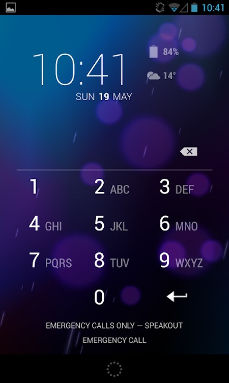s Màn hình khoá của Android mặc định