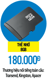 Thẻ nhớ 8GB chỉ có 180,000đ - Thuộc các thương hiệu nổi tiếng: Transcend, Kingston, Apacer