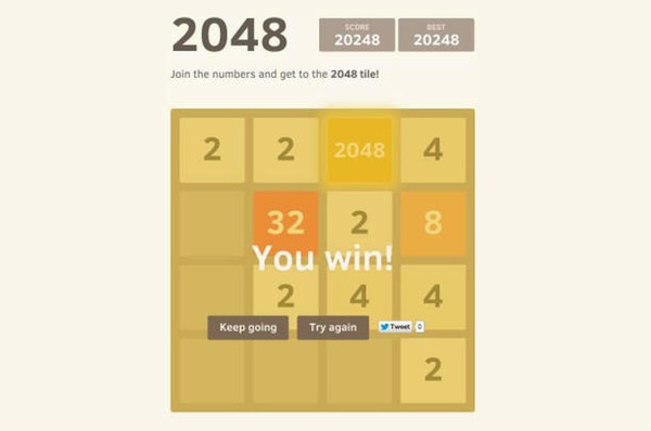 Giao diện của 2048