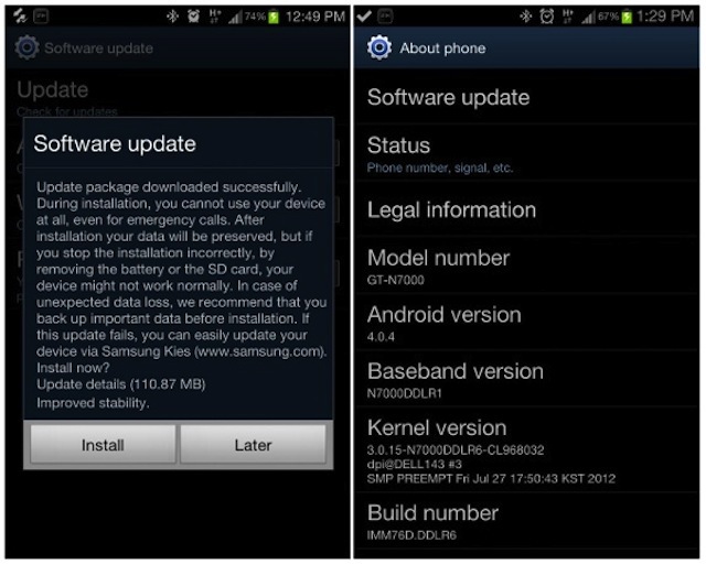 Điện thoại Android chỉ có thể Update khi nhà sản xuất thông báo