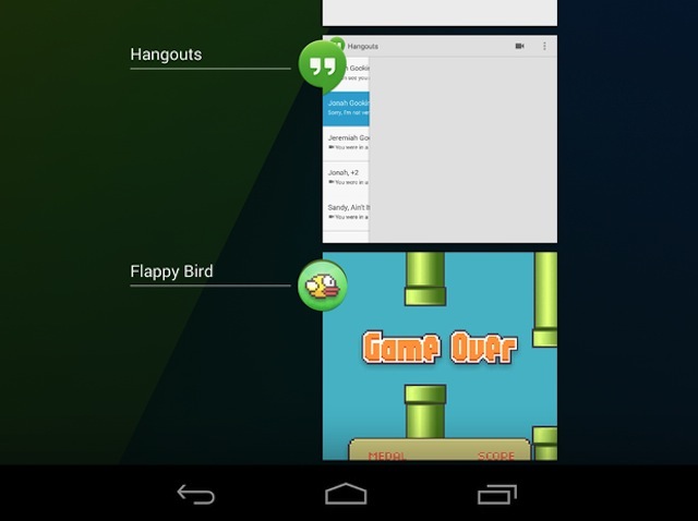 Giao diện Recent App