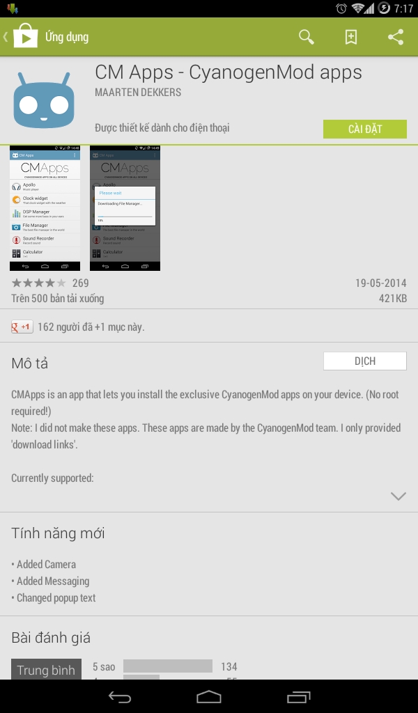 CM Apps - CyanogenMod apps được cung cấp hoàn toàn miễn phí