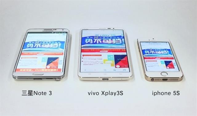 Samsung Galaxy Note 3 đọ màn hình với Vivo Xplay 3S và iPhone 5S