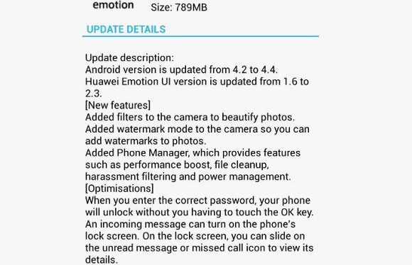 Huawei Ascend P6 chính thức lên đời Android 4.4 KitKat