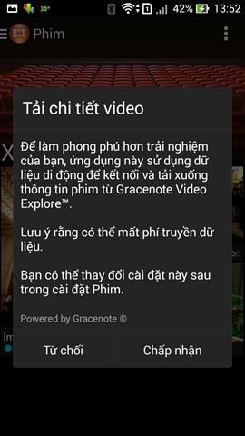 Lời nói đầu khi bạn vừa mới sử dụng và ảnh chụp màn hình bên phải là giao diện chính của Sony Movies