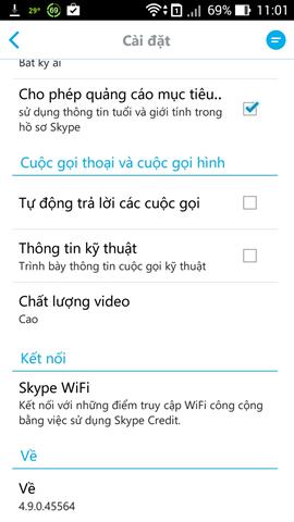 Ảnh bên trên là phiên bản Skype Android cũ