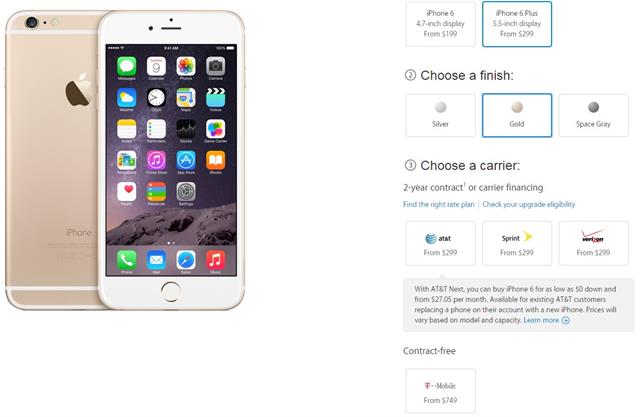 iPhone 6 Plus có giá bán cao hơn iPhone 6 100 USD