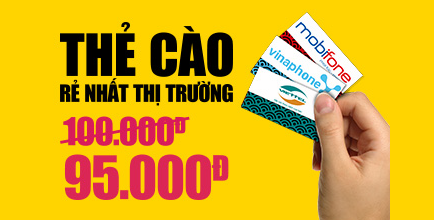 Thẻ cào Mobi, Vina, Viettel rẻ nhất thị trường