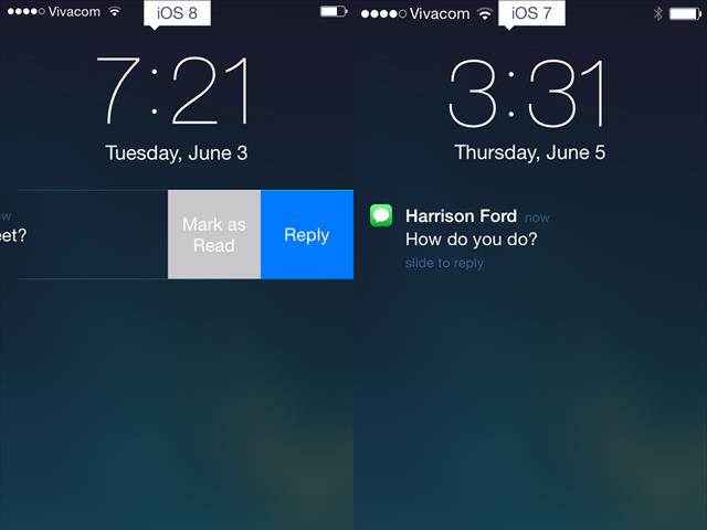 iOS 8 vs iOS 7