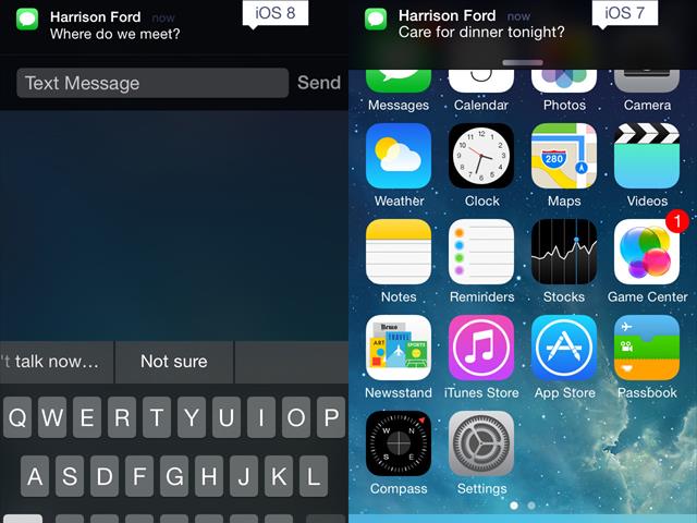 iOS 8 vs iOS 7