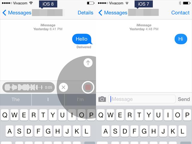 iOS 8 vs iOS 7