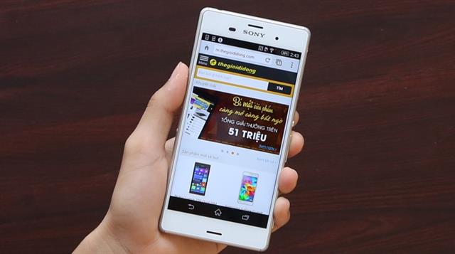 Sony Xperia Z3 sử dụng màn hình IPS LCD, 16 triệu màu, rộng 5.2 inch (1080 x 1920 pixels, 424 ppi)