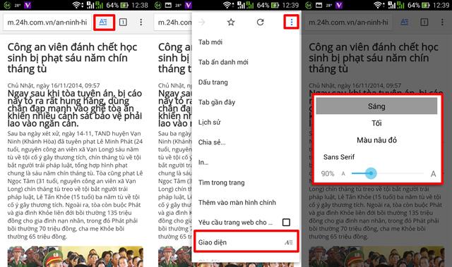 Đã vào chế độ Reader Mode