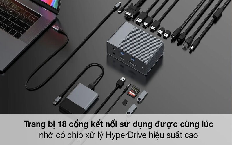 Adapter chuyển đổi Type C 18 in 1 HyperDrive Gen 2