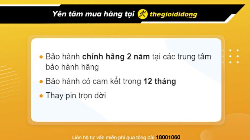 Chính sách bảo hành khi mua hàng tại TGDĐ