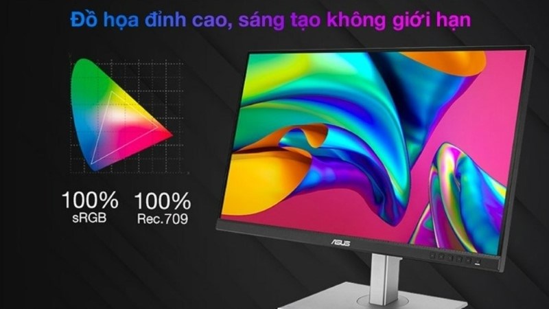 Màn hình máy tính ProArt Asus với hình ảnh chân thật, màu sắc sống động