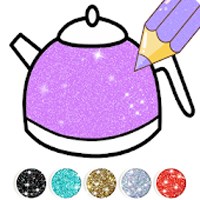 Kitchen Coloring Book With Animation - Glitter: Sách tô màu dụng cụ nhà bếp cho bé