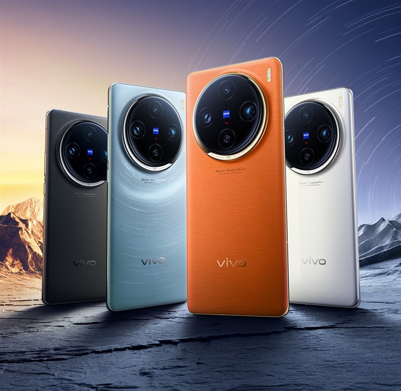 Vivo X100 Series có màu Trắng, Cam, Xanh và Đen