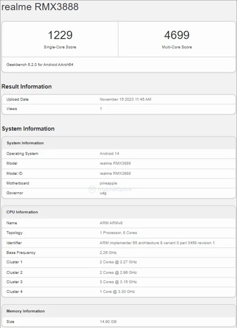 Lộ hiệu năng khủng của realme GT5 Pro trên Geekbench, rất đáng mong đợi Lộ hiệu năng khủng của realme GT5 Pro trên Geekbench, rất đáng mong đợi