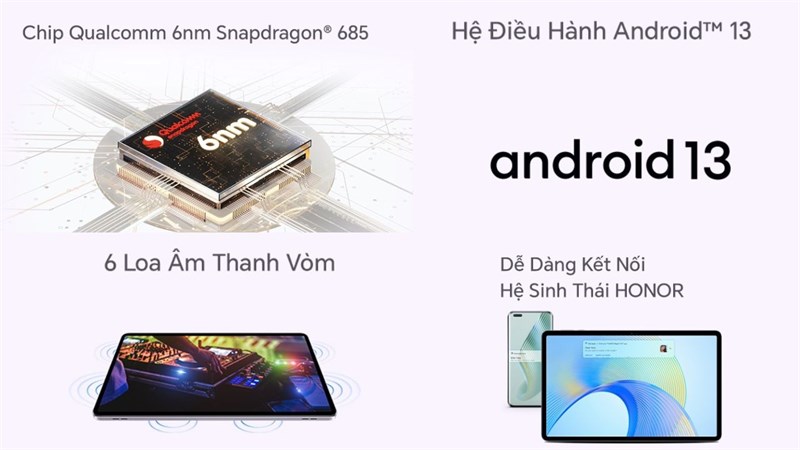 Honor Pad X9 mang đến trải nghiệm sử dụng mượt mà với chip Snapdragon 685 Honor Pad X9 mang đến trải nghiệm sử dụng mượt mà với chip Snapdragon 685