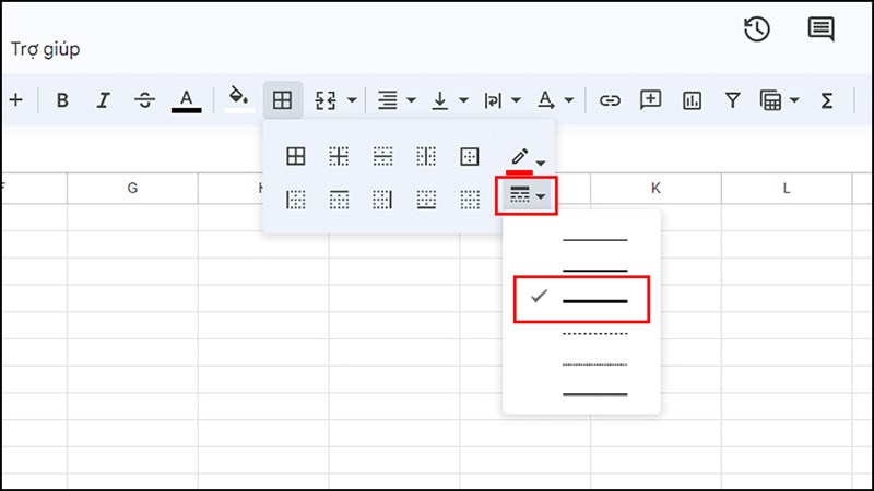 Cách tạo màu viền ô trong Google Sheets