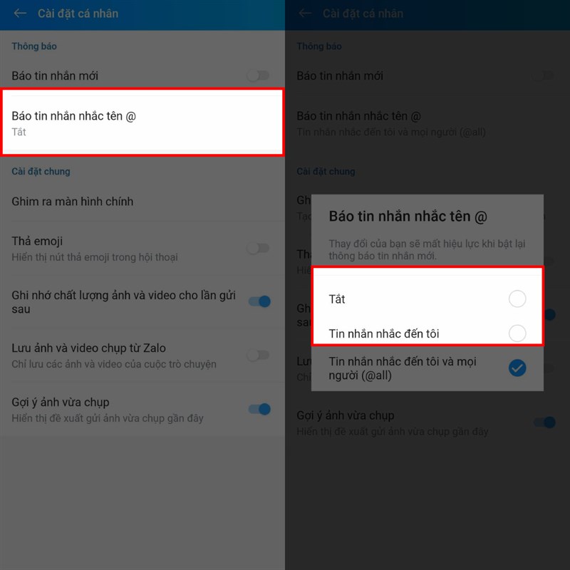 Cách tắt thông báo tag all trên Zalo Cách tắt thông báo tag all trên Zalo
