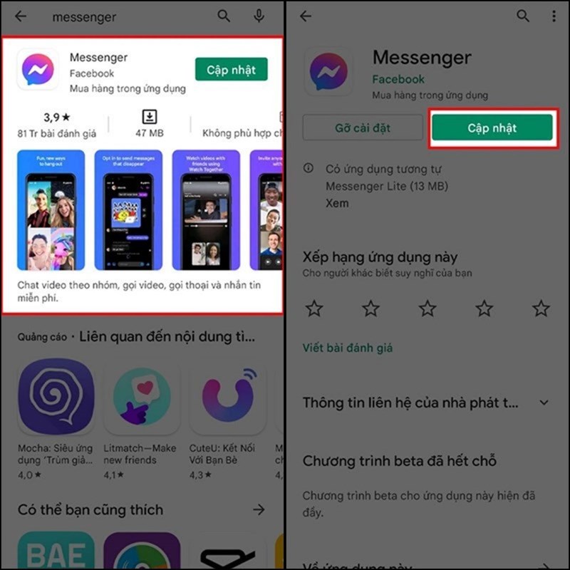 Cách tắt thông báo cộng đồng trên Messenger