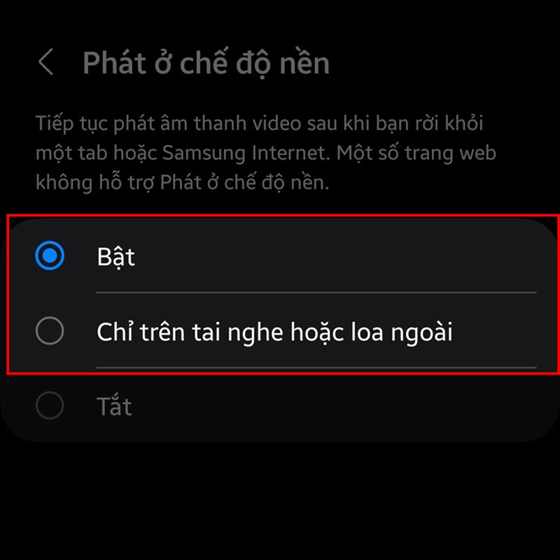 Cách sử dụng phát trong nền trên Samsung Internet