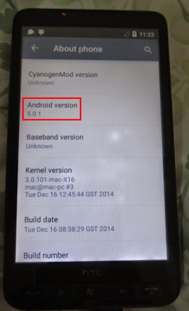 HTC HD2 chạy được Android 5.0