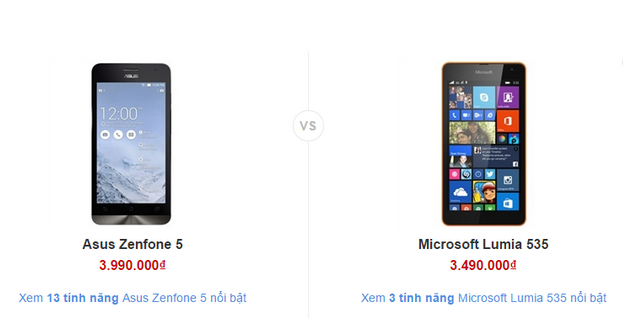 Asus Zenfone 5 vs Lumia 535 Cuộc so găng chiến binh Asus Zenfone 5 vs Lumia 535