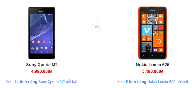 Xperia M2 vs Lumia 625 Xperia M2 vs Lumia 625