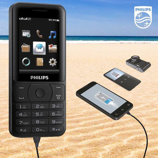Philips Xenium E180 có tính năng sạc cho thiết bị khác Philips Xenium E180 có tính năng sạc cho thiết bị khác