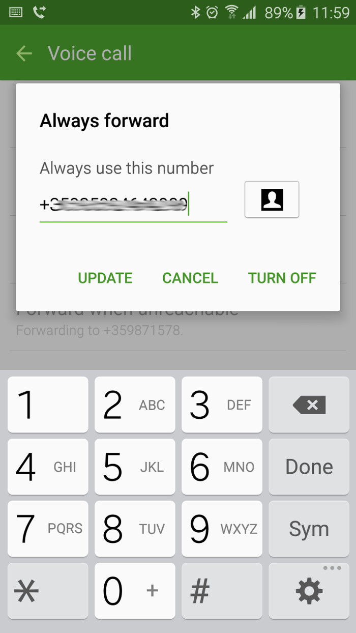 Chọn Turn Off để tắt tính năng chuyển tiếp cuộc gọi Chọn Turn Off để tắt tính năng chuyển tiếp cuộc gọi