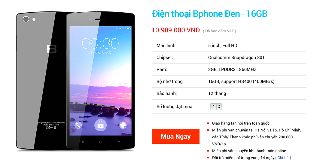 Bphone đã chính thức cho đặt mua Bphone đã chính thức cho đặt mua