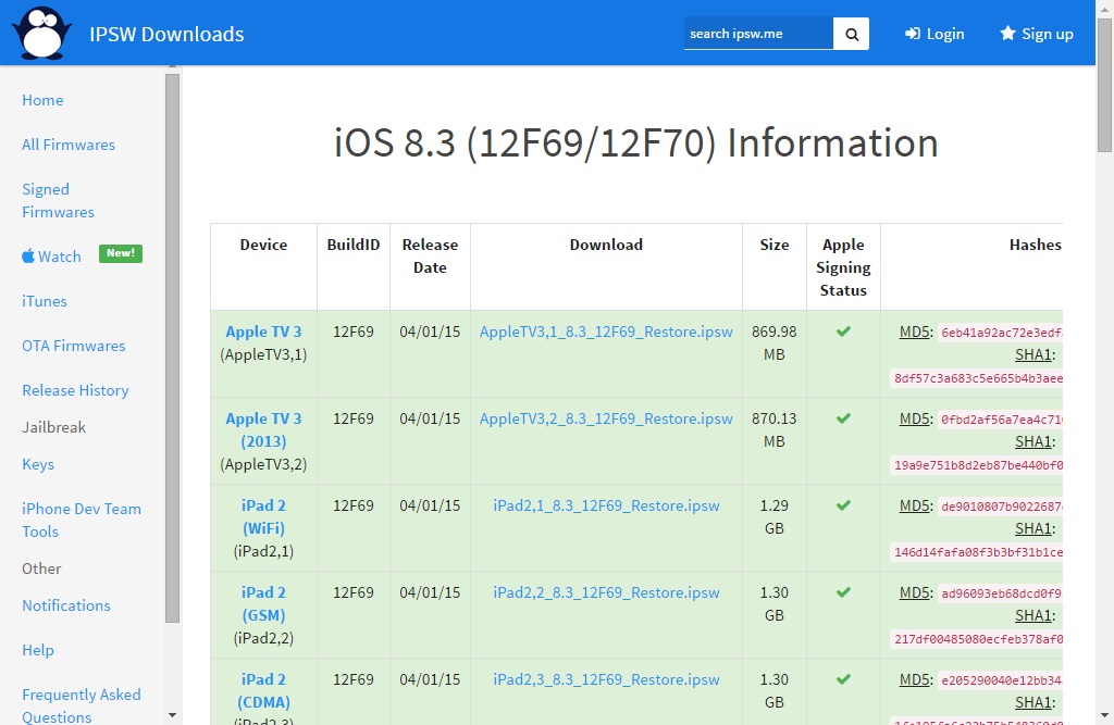 Tải firmware iOS 8.3 Tải firmware iOS 8.3