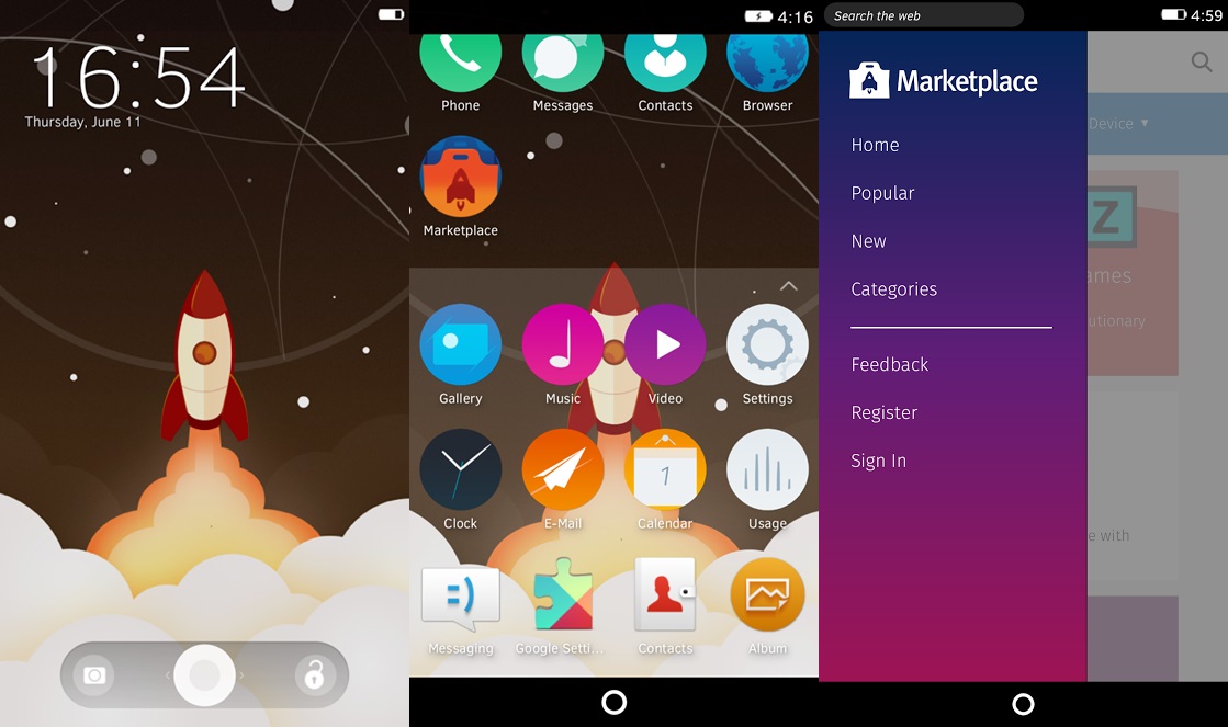 Giao diện màn hình khóa, menu ứng dụng và cửa hàng ứng dụng Firefox OS Giao diện màn hình khóa, menu ứng dụng và cửa hàng ứng dụng Firefox OS sau khi cài trên máy Android