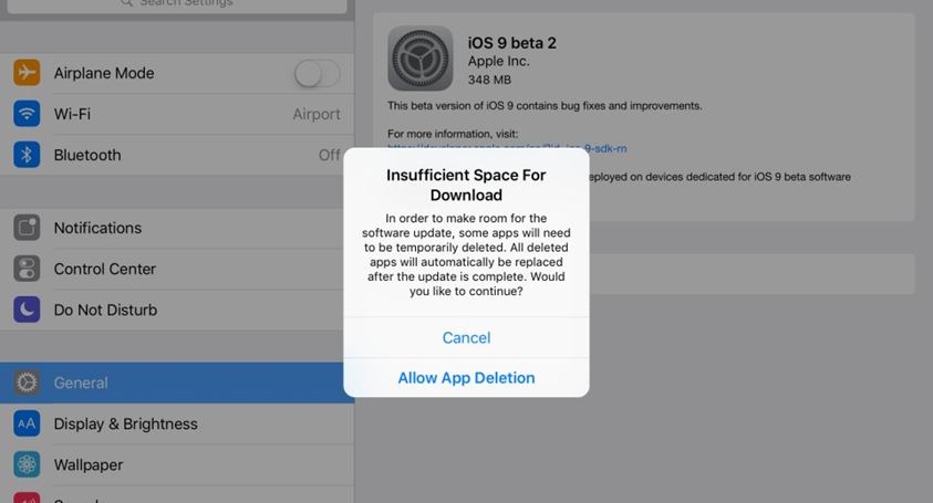 iOS 9 sẽ tự xoá ứng dụng nếu dung lượng trong iPhone không đủ iOS 9 sẽ tự xoá ứng dụng nếu dung lượng trong iPhone không đủ