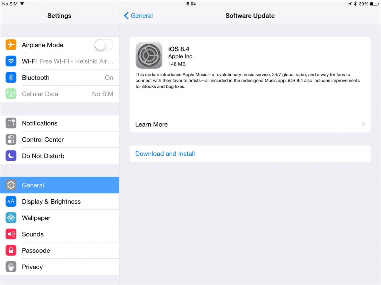 Bản cập nhật iOS 8.4 Bản cập nhật iOS 8.4