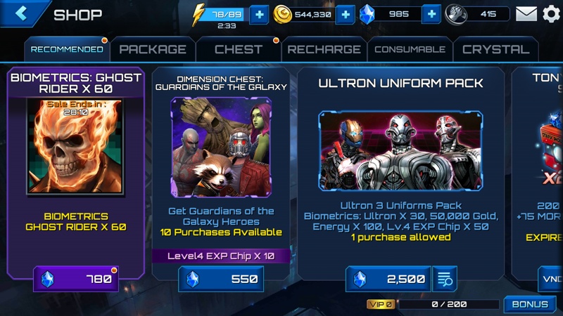 Marvel Future Fight Biometrics