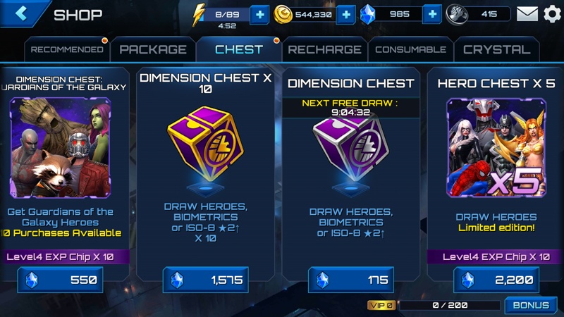 Marvel Future Fight Biometrics