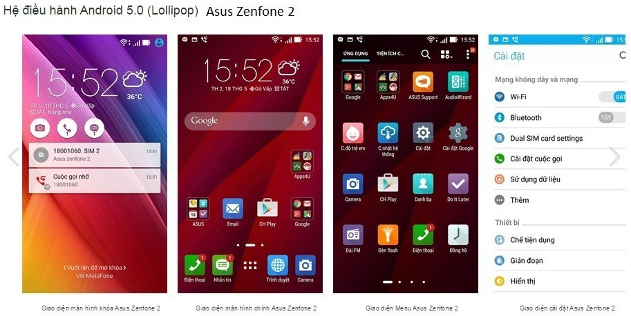 Giao diện ZenUI của Zenfone 2