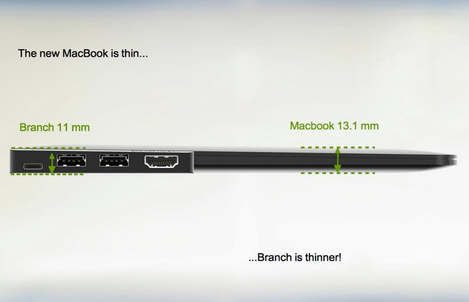 Branch mỏng hơn New Macbook đến 2mm