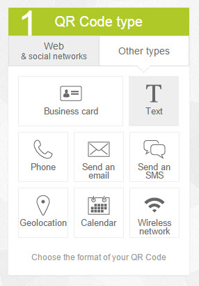 QR Code type