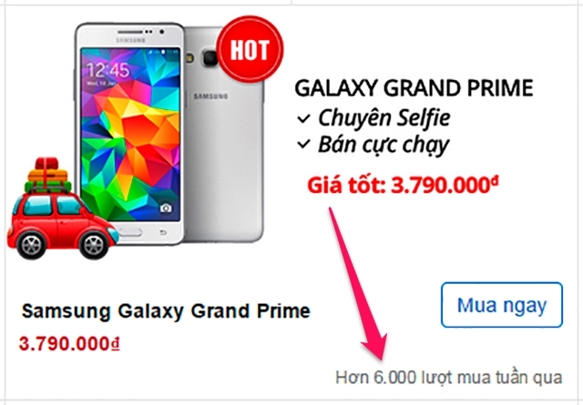 Số lượng bán ra Samsung Grand Prime Số lượng bán ra Samsung Grand Prime