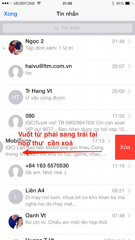 Xóa tin nhắn