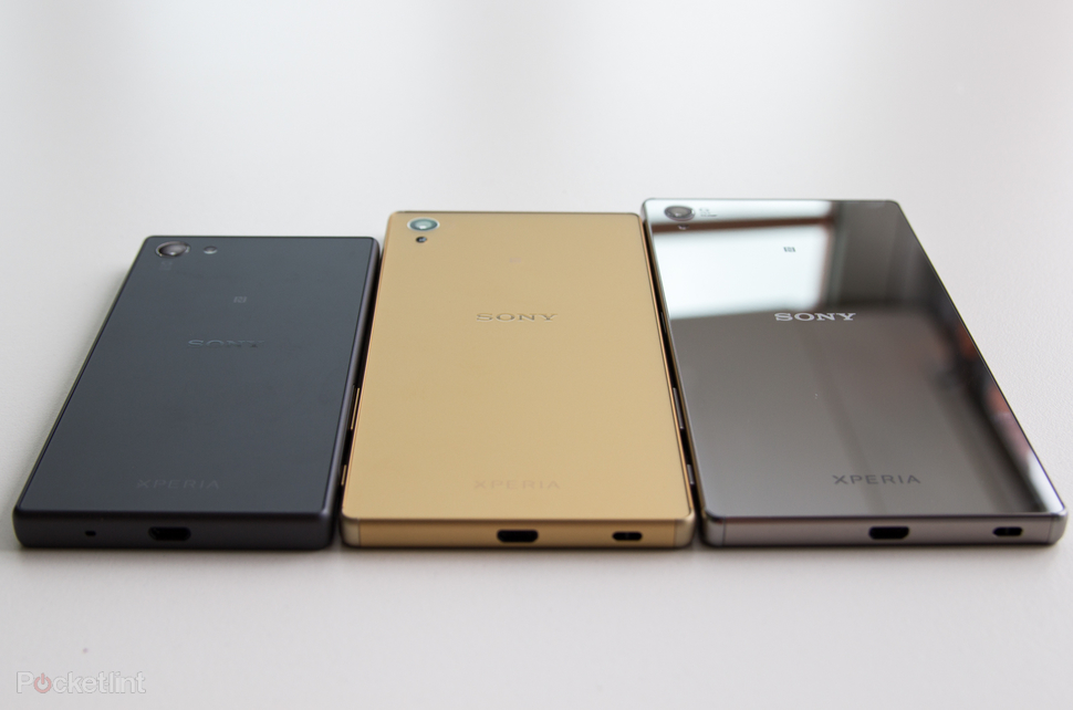 Từ trái sang phải lần lượt là Z5 Compact, Z5 và Z5 Premium Từ trái sang phải lần lượt là Z5 Compact, Z5 và Z5 Premium