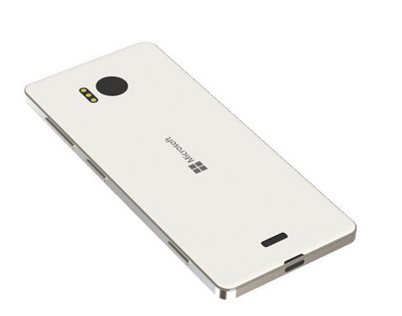 Mặt sau của chiếc Lumia 950 màu trắng và đen Mặt sau của chiếc Lumia 950 màu trắng và đen