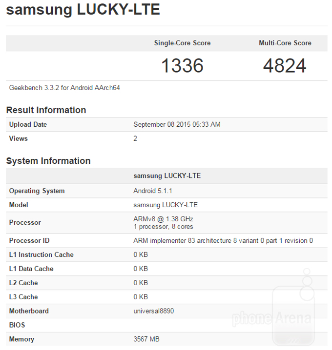 Geekbench ghi nhận thiết bị lạ chạy chip Exynos 8890 Geekbench ghi nhận thiết bị lạ chạy chip Exynos 8890